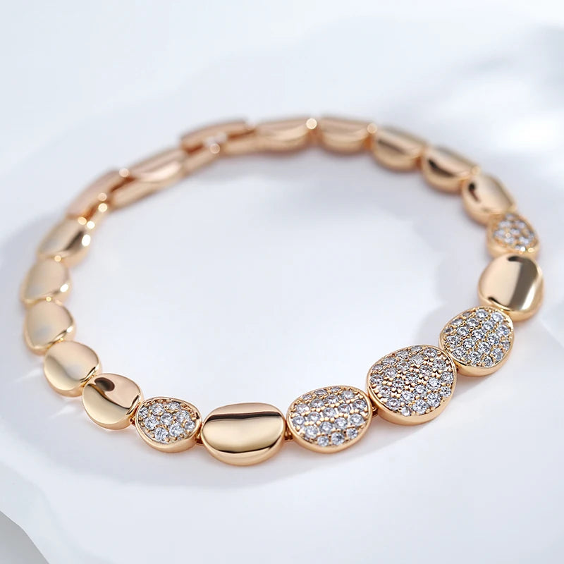 Pulseira Oval Dourado com Zircônia - Loja Morela