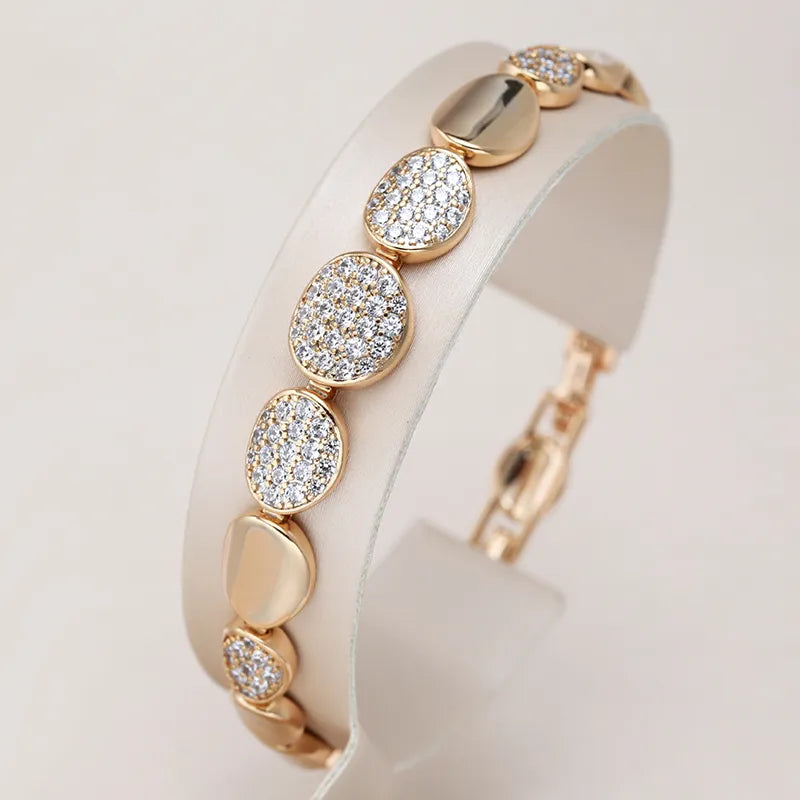 Pulseira Oval Dourado com Zircônia - Loja Morela