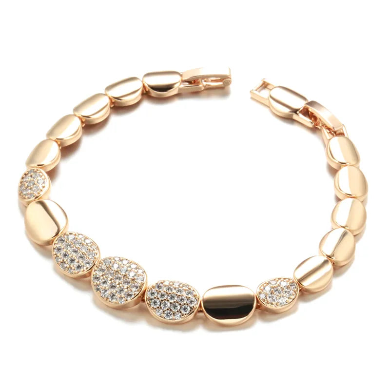 Pulseira Oval Dourado com Zircônia - Loja Morela