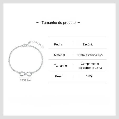 Pulseira Infinito Amor Prata 925