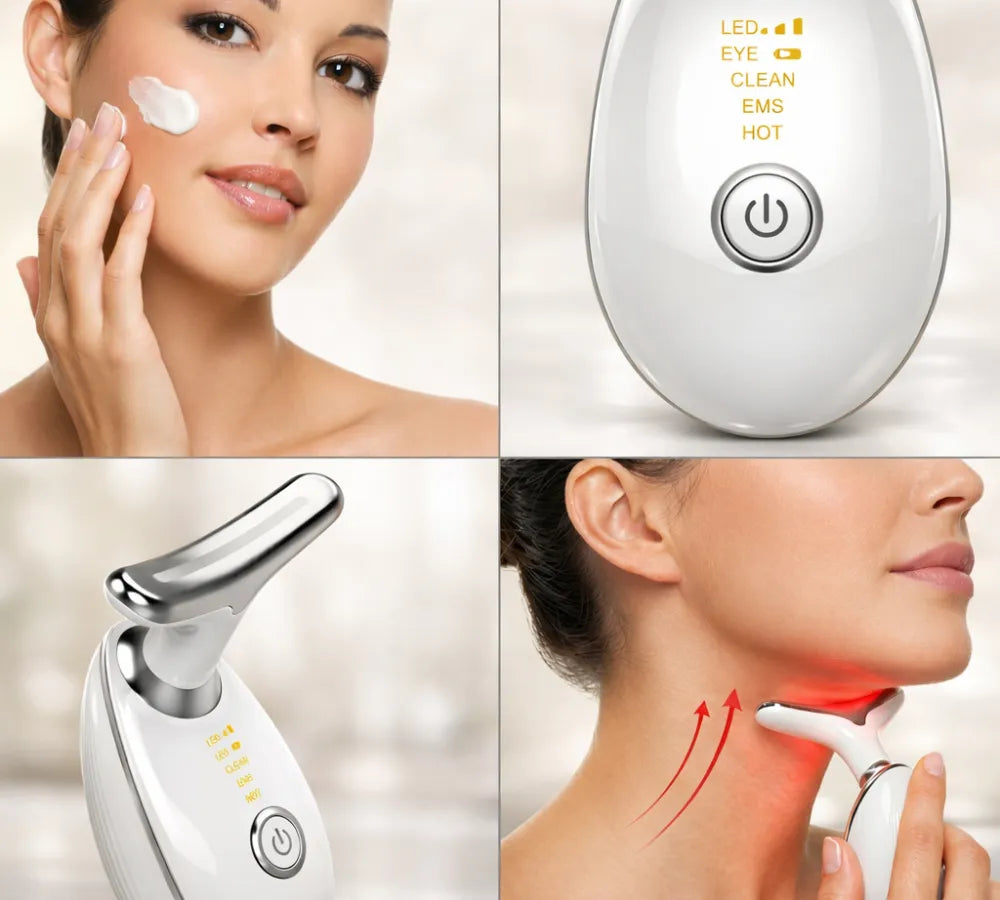 Demonstração da aplicação de creme facial potencializada pelo uso do dispositivo massageador Loja Morela