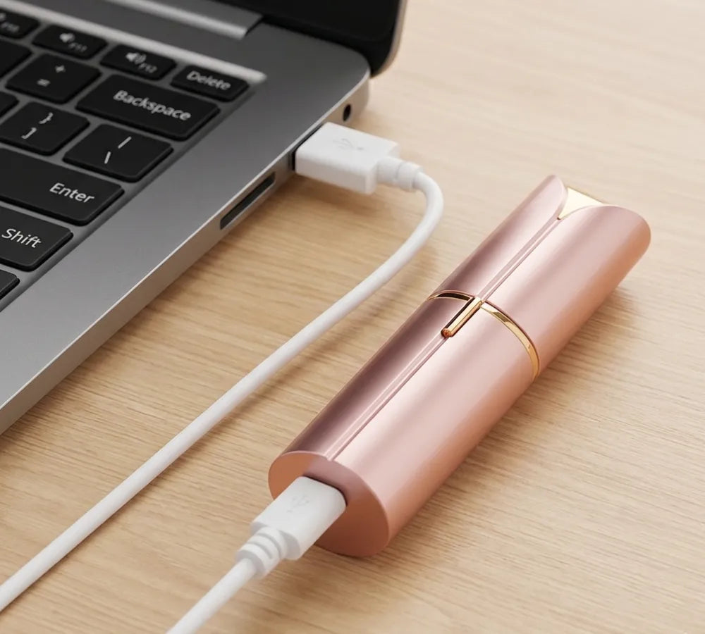 Depilador facial conectado ao cabo USB para carregamento rápido Loja Morela