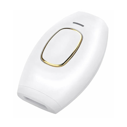 Aparelho depilador IPL portátil em ângulo lateral mostrando design ergonômico e acabamento premium Loja Morela