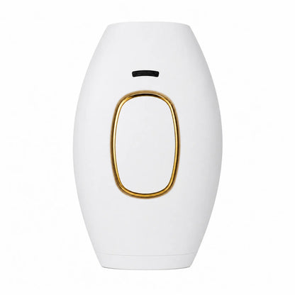Depilador de luz pulsada IPL branco com detalhes dourados para remoção de pelos Loja Morela