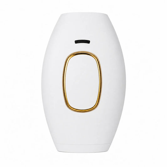 Depilador de luz pulsada IPL branco com detalhes dourados para remoção de pelos Loja Morela