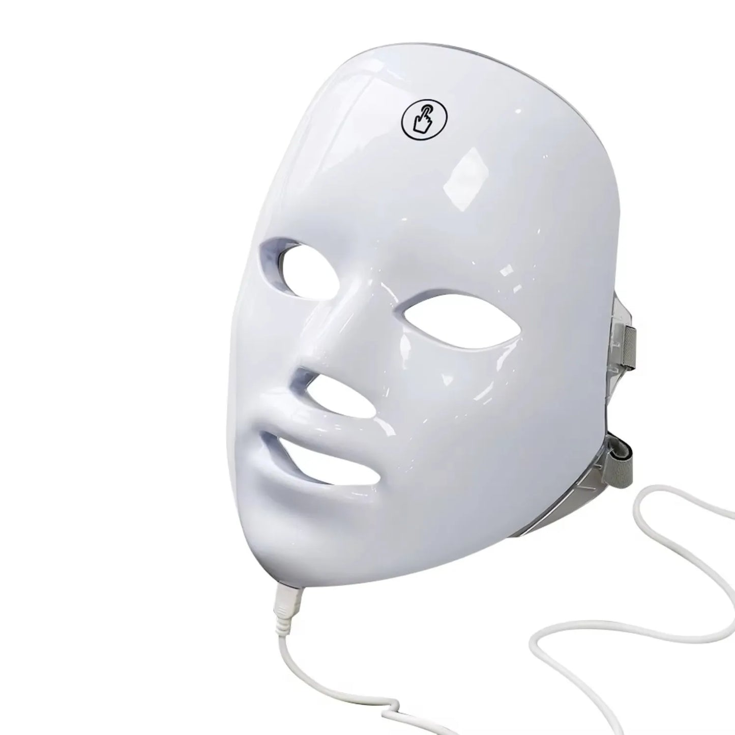 Máscara facial de 7 cores LED com cabo de conexão em fundo branco Loja Morela
