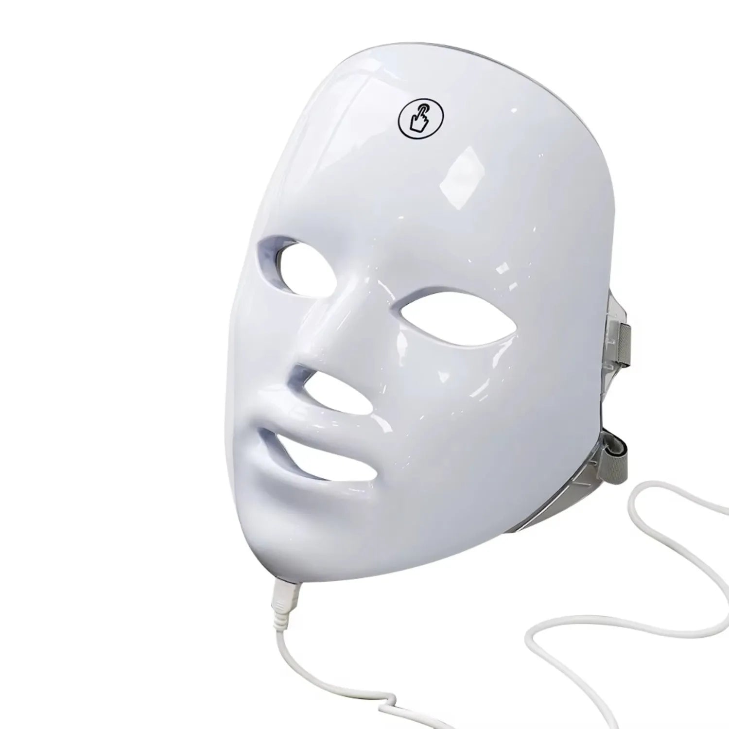Máscara facial de 7 cores LED com cabo de conexão em fundo branco Loja Morela