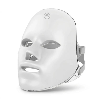 Máscara de LED facial branca para fototerapia e cuidados com a pele em ângulo frontal Loja Morela