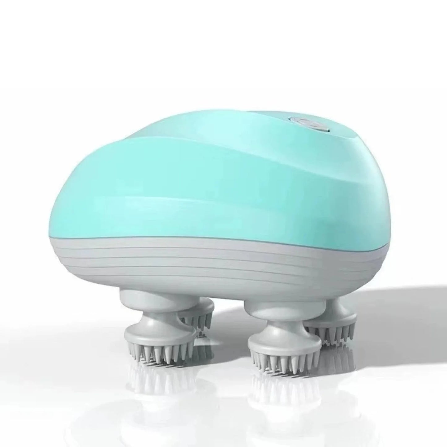 Massageador elétrico de couro cabeludo verde com 4 garras de silicone macio para relaxamento - Loja Morela