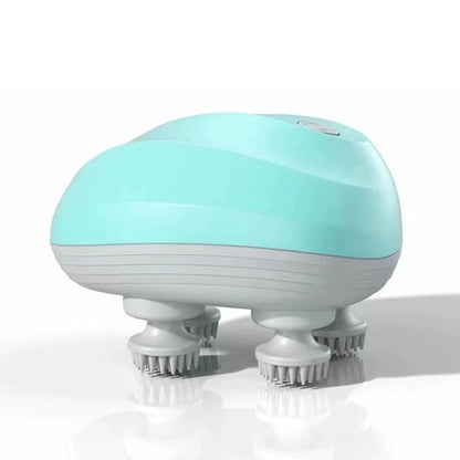 Massageador elétrico de couro cabeludo verde com 4 garras de silicone macio para relaxamento - Loja Morela